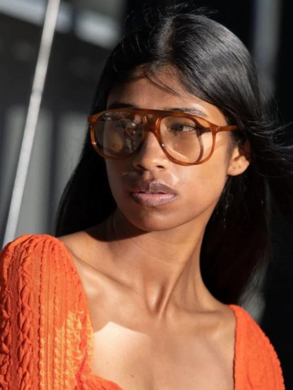 Gucci GG0264S 001 Aviator Sunglasses - Havana / Yellow